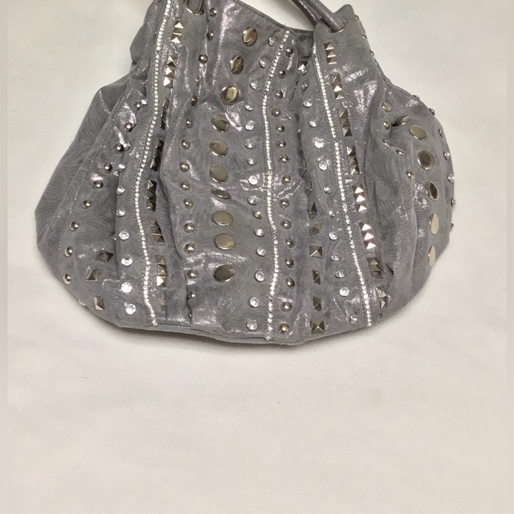 Grey silver purse